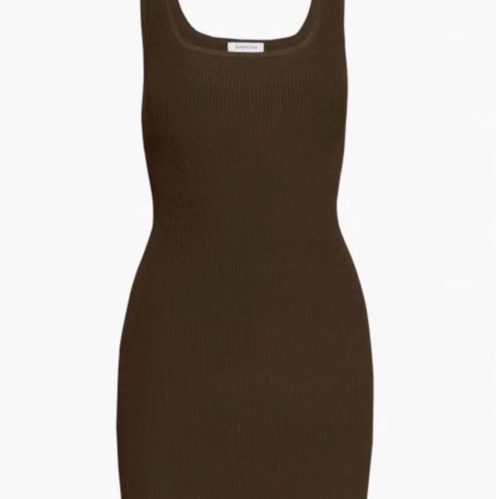 Aritzia Babaton Sculp Knit Dress — Brown